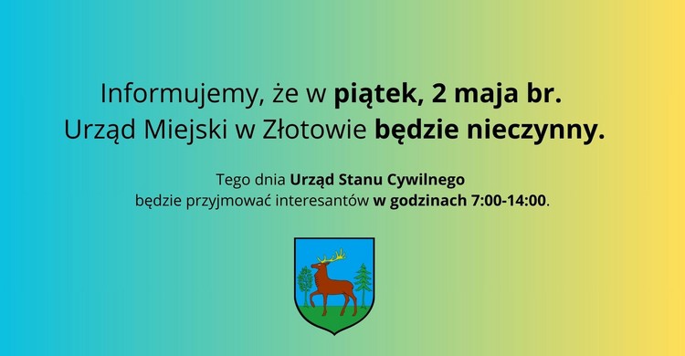 W piątek, 2 maja, Urząd Miejski będzie nieczynny! - zdjęcie