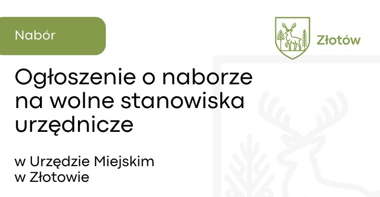 Ogłoszenie o naborze na wolne stanowiska urzędnicze w Urzędzie Miejskim w Złotowie - zdjęcie