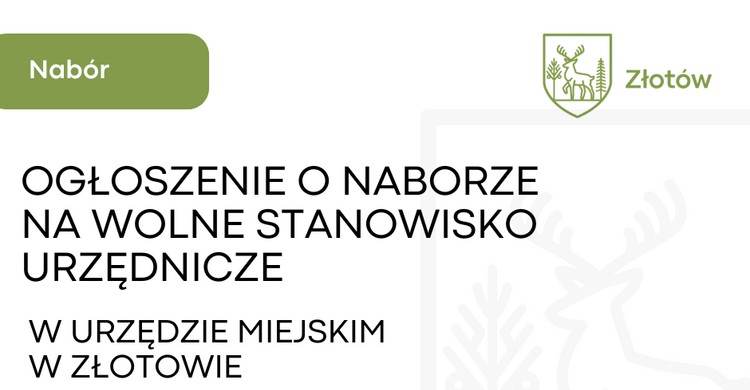 Ogłoszenie o naborze na wolne stanowiska urzędnicze w Urzędzie Miejskim w Złotowie - zdjęcie